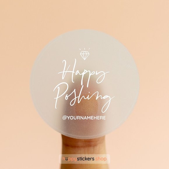 Happy Poshing Stickers & Labels with your custom text or name. - Picture 10 of 17